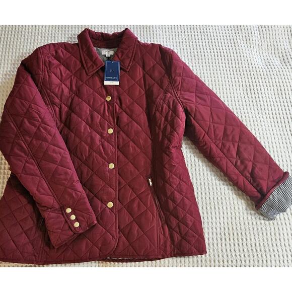 crown & ivy Jackets & Blazers - New Crown & Ivy Women's XXL Quilted Barn Jacket Icon Cranberry Crimson NWT